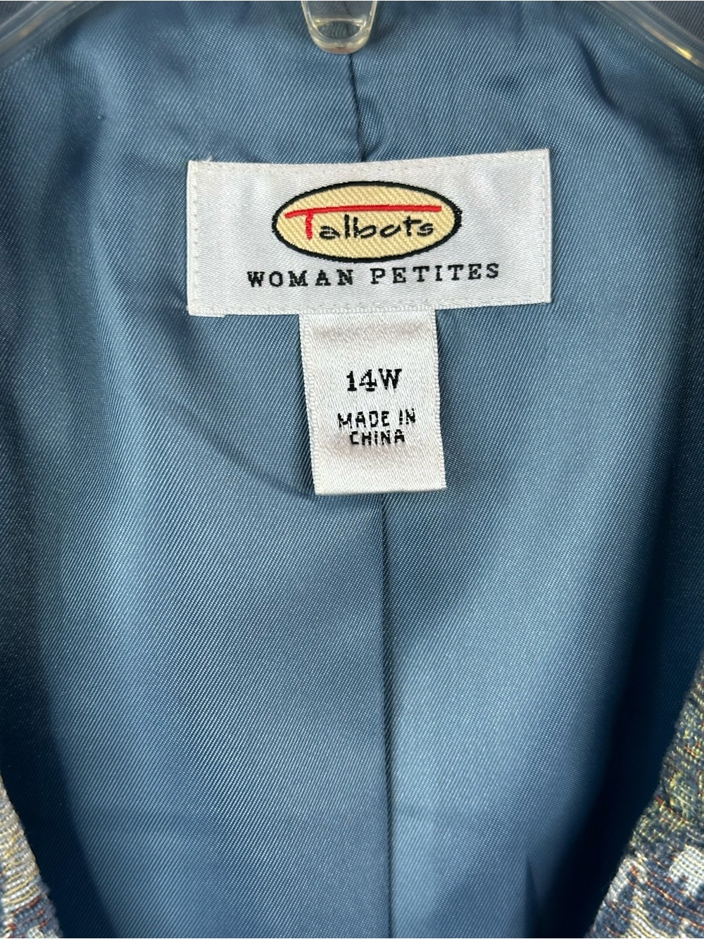 Talbots Blue Floral Tapestry Blazer, 14W - Picture 2 of 7